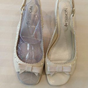 Nickels Soft sling-back leather Sandals, Ivory, 5.